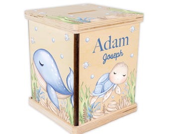 Wooden Piggy Bank For Kids And Adults, Personalized Jamaica