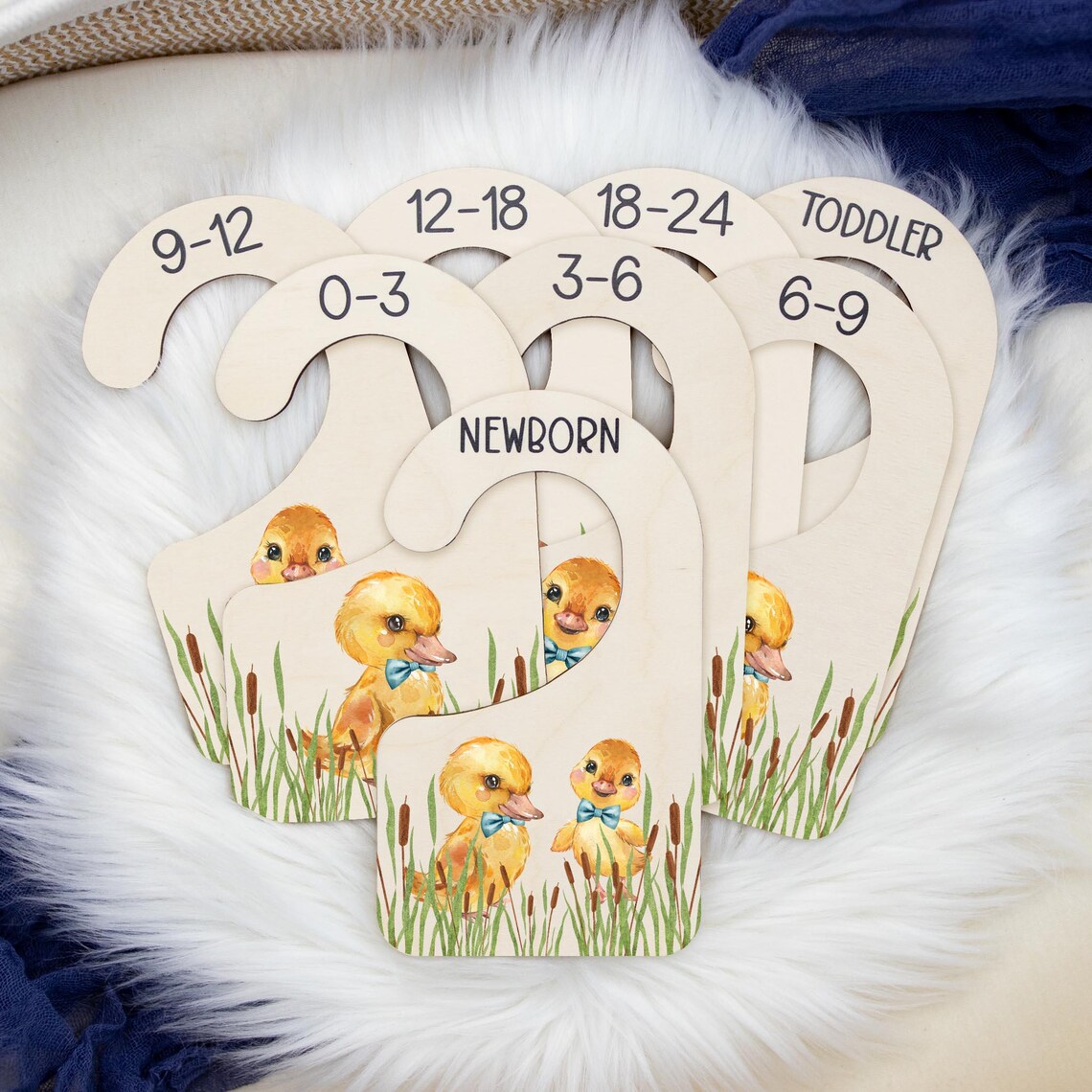 Yellow Duckling Clothing Dividers, Duckling Baby Clothing Divider, Wood ...