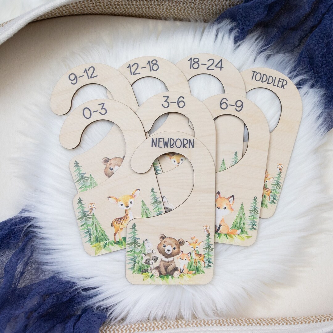 Woodland Clothing Dividers, Woodland Baby Clothing Divider, Wood