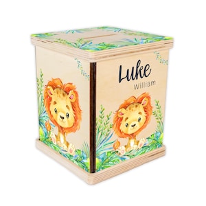 Lion Piggy Bank, Lion Nursery, Baby Girl Gift, Personalized Piggy Bank, Toddler Room Gift, Safari Coin Bank, Baby Shower Gift, S8
