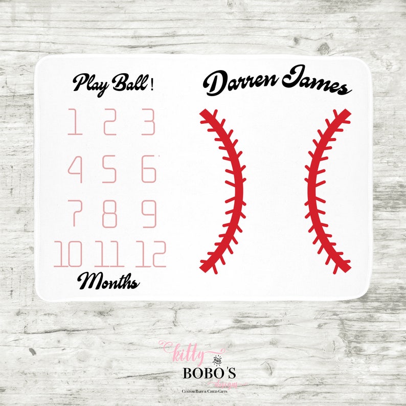 Baseball Baby Milestone Blanket Baby Boy Blanket | Etsy