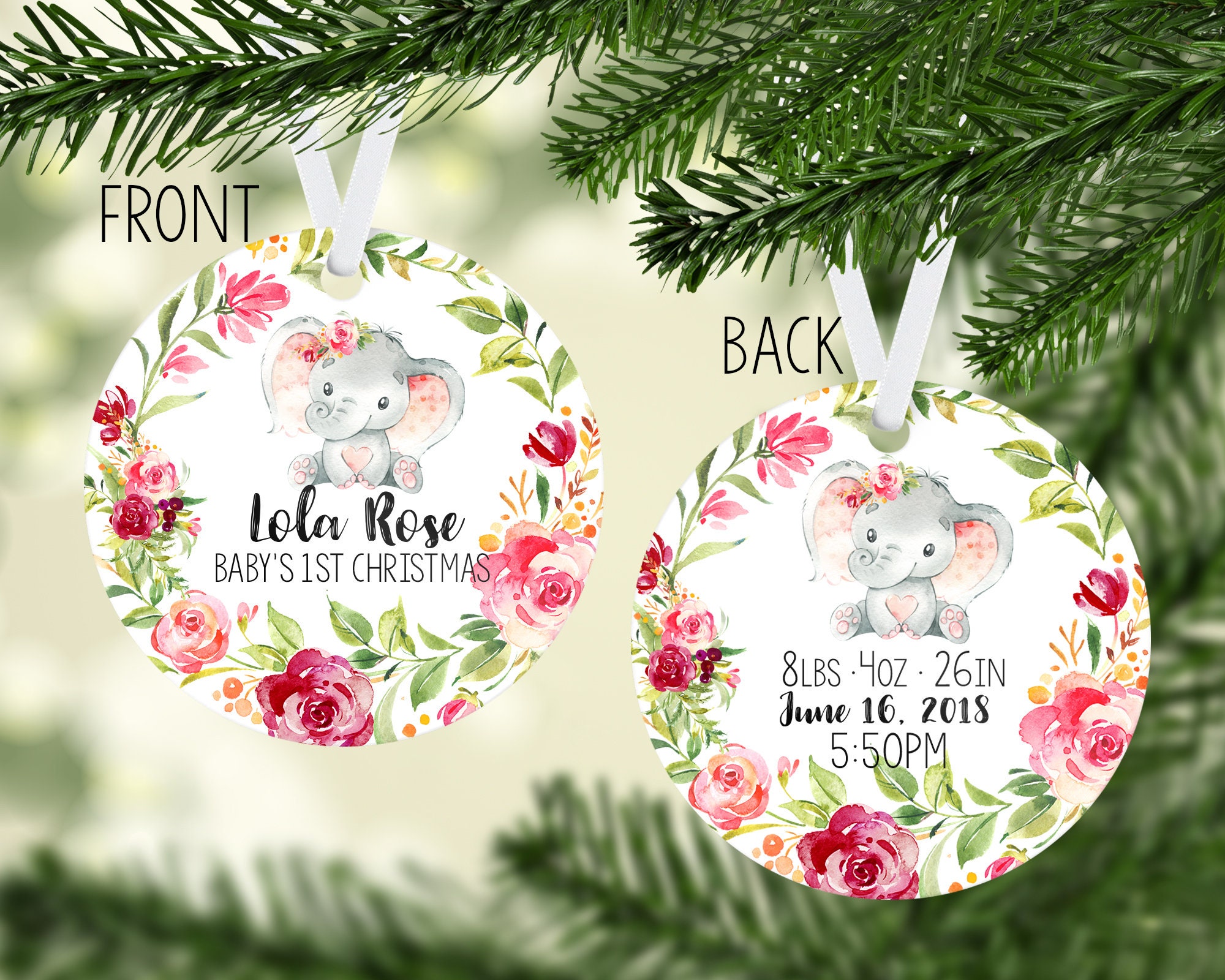 personalized ornaments baby's 1st christmas