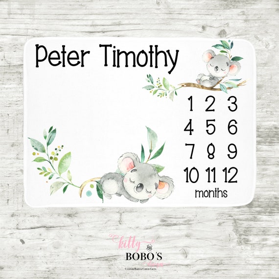 personalized milestone blanket boy