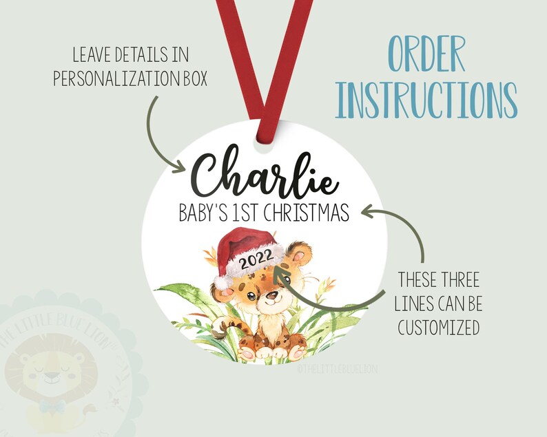Elephant Baby 1st Christmas Ornament, Personalized Baby First Christmas Ornament, Baby Girl Ornament, New Baby Gift, Holiday Baby Ornament image 4