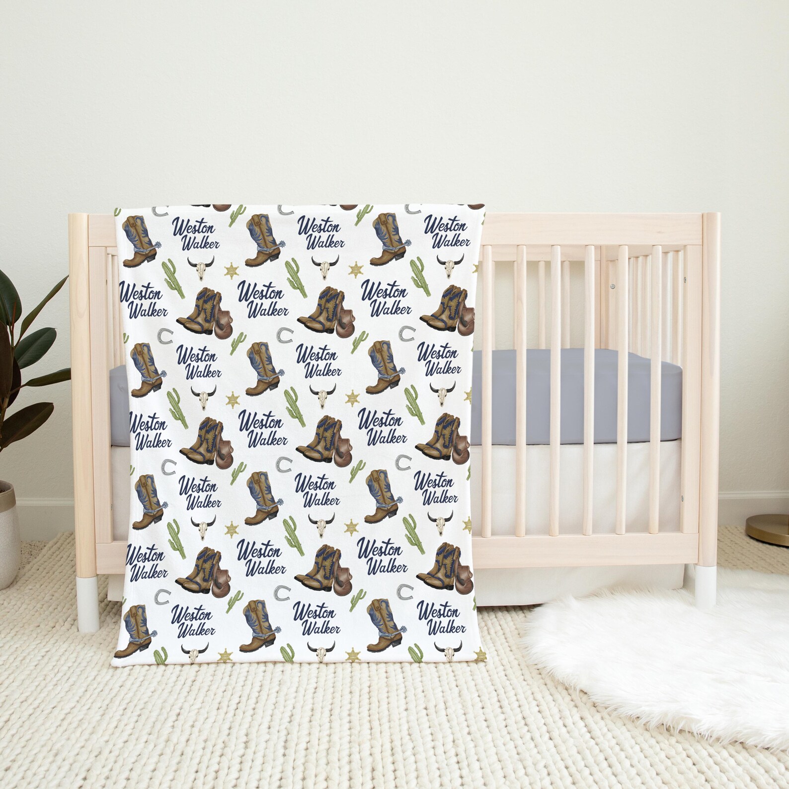 Cowboy Swaddle Set Cowboy Swaddle Baby Blanket Personalized Etsy