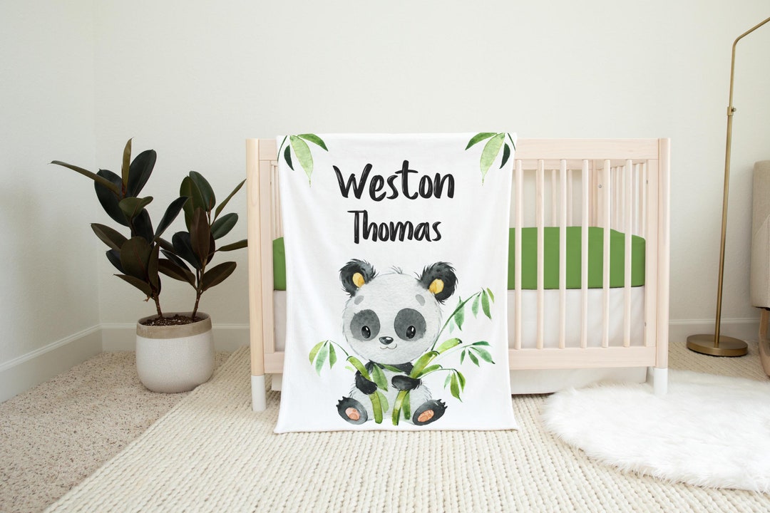 Panda Bear Blanket Panda Crib Bedding Personalized Baby Etsy