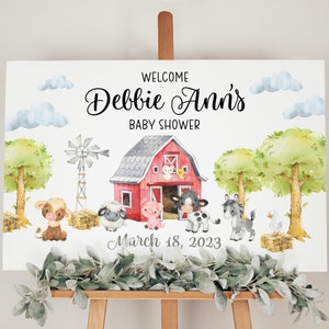 Farm Baby Shower Welcome Sign, Personalized Baby Shower Poster, Farm Baby Shower Poster, Farm Baby Shower Decorations, Cow Barn Poster, C1