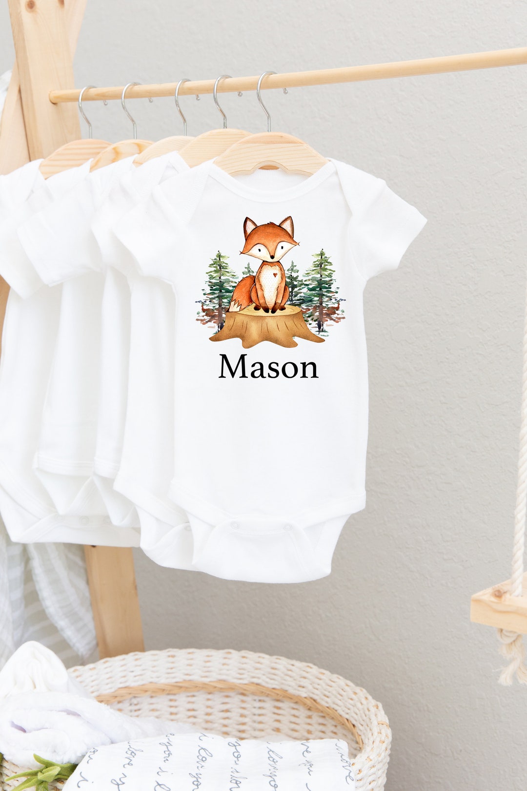 Fox Baby Bodysuit, Fox Bodysuit, Baby Shower Gift, Pregnancy Reveal