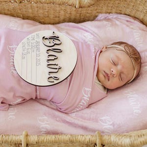Baby Name Swaddle, Swaddle Bundle Options, 3D Birth Stat and Name Sign, 3D Birth Announcement Sign, Baby Swaddle Set, Newborn Name Swaddle