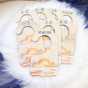Desert Clothing Dividers, Desert Baby Clothing Divider, Wood Wardrobe Divider, Nursery Closet Divider, Desert Nursery Theme D10