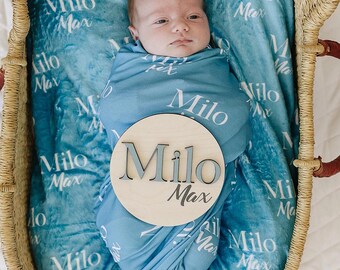 Swaddle Bundle, Baby Name Swaddle, 3D Birth Stat and Name Sign, 3D Birth Announcement Sign, Baby Swaddle Set Options, Newborn Name Swaddle