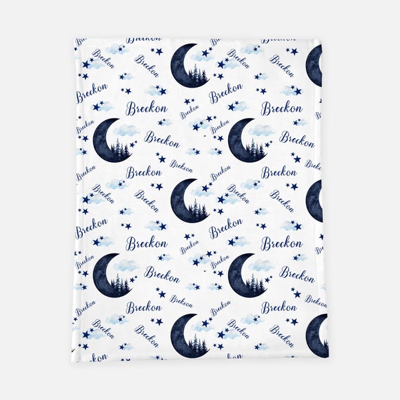 Baby Moon Blue Boy Wrapping Paper
