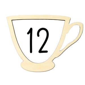 Tea Cup Milestone Marker, Baby Milestone Blanket Marker, Baltic Birch Wood Milestone Marker, Baby Shower Gift, Photo Prop, Month Marker