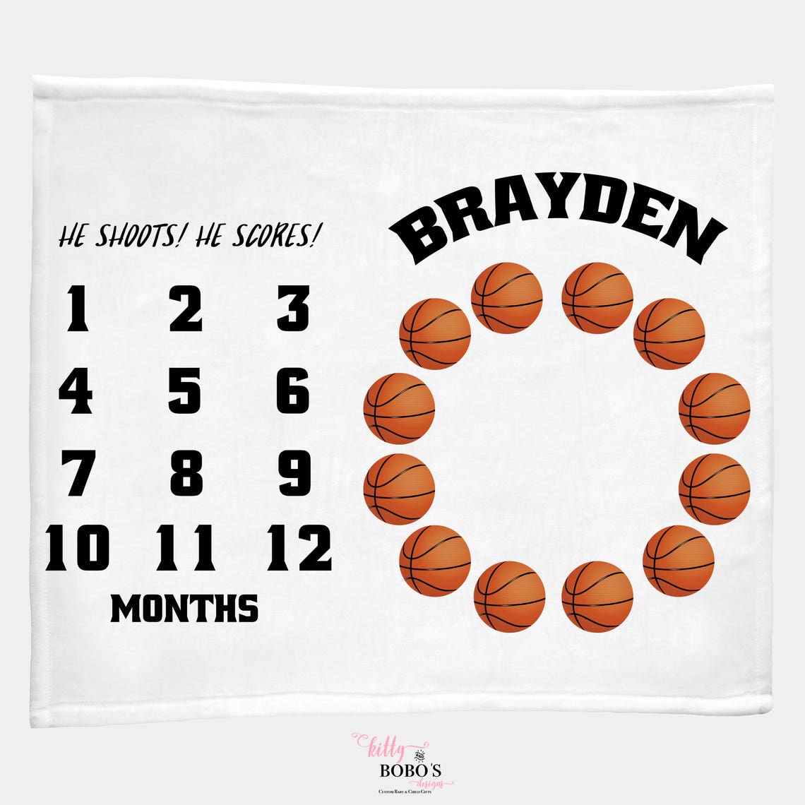 Basketball Milestone Blanket Basketball Baby Blanket Etsy