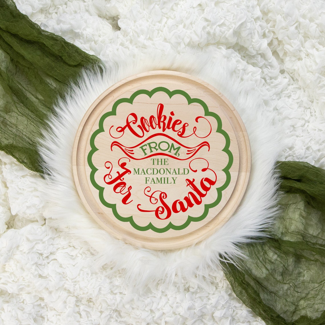 Wooden Santa Cookie Tray Personalized Santa Cookie Tray Etsy