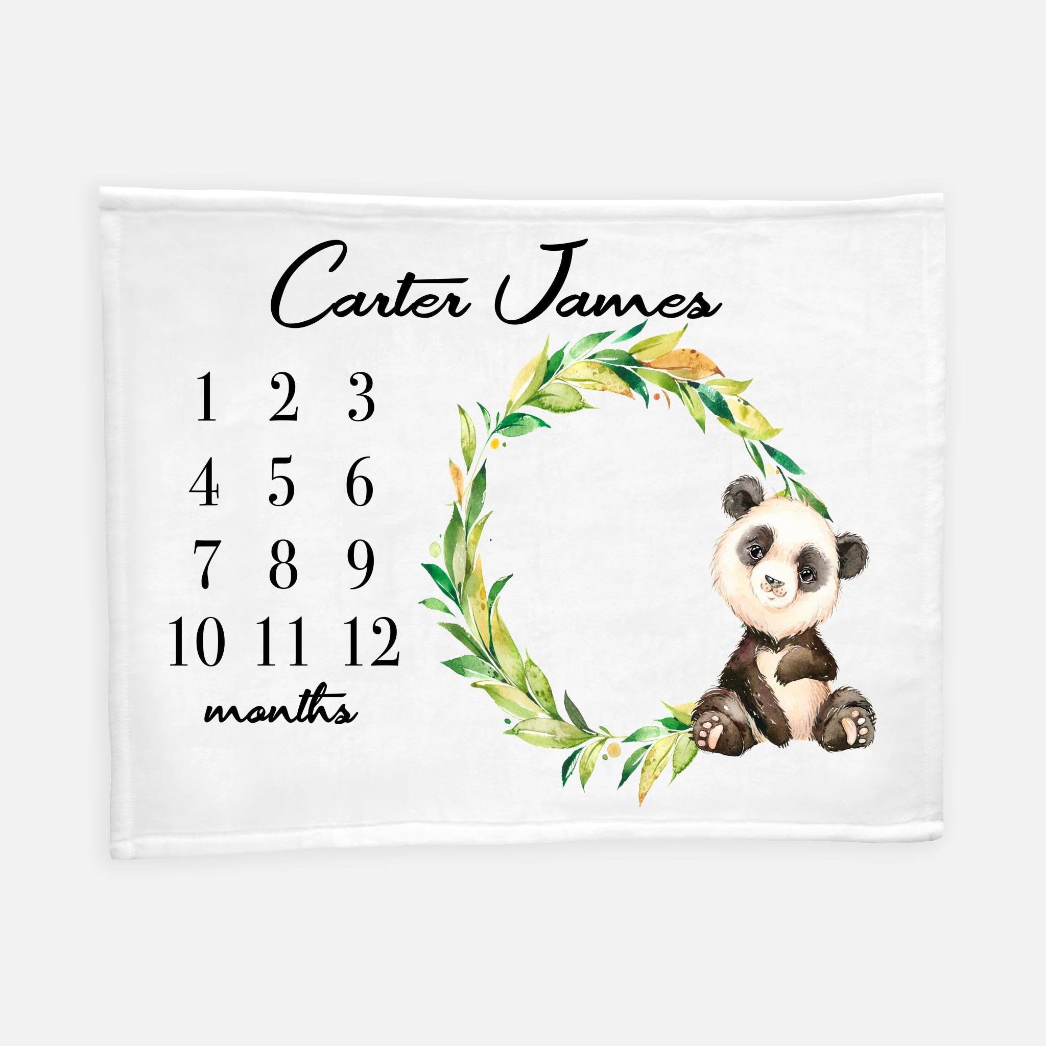 Zoo Animals Milestone Blanket Personalized Panda Milestone Minky Blanket