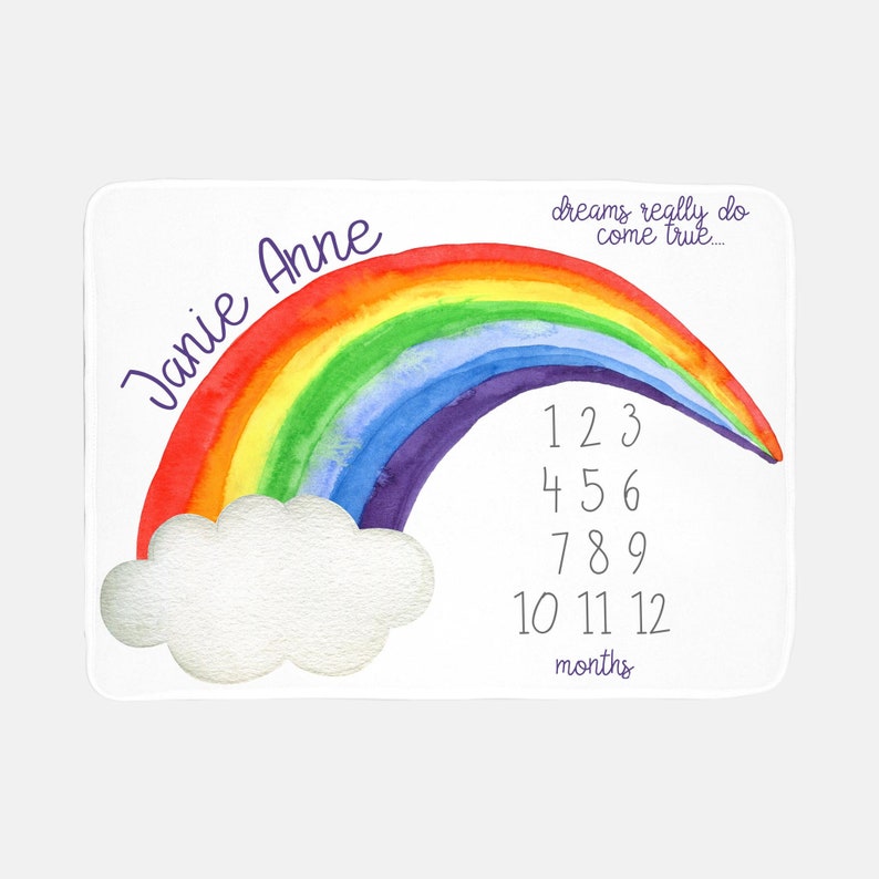Rainbow Milestone Blanket Rainbow Baby Milestone Baby Etsy