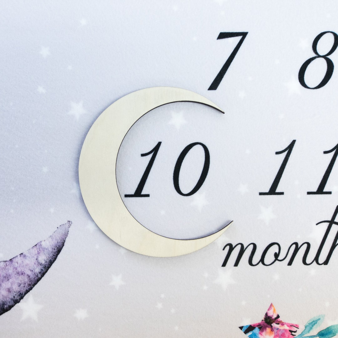 Crescent Moon Milestone Marker Baby Milestone Blanket Marker Etsy