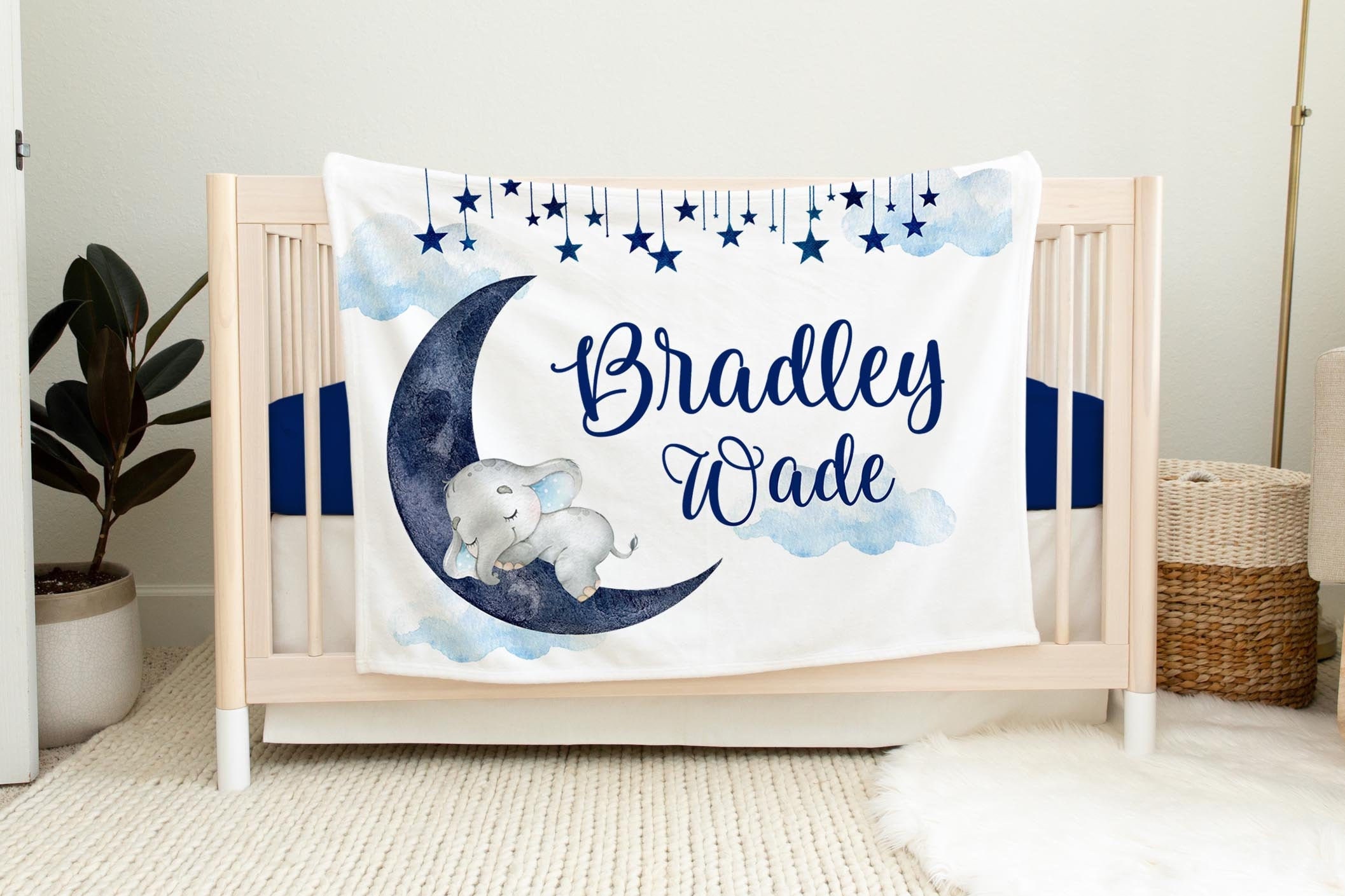 Luna Blanket Personalized Moon and Stars Baby Blanket Etsy UK