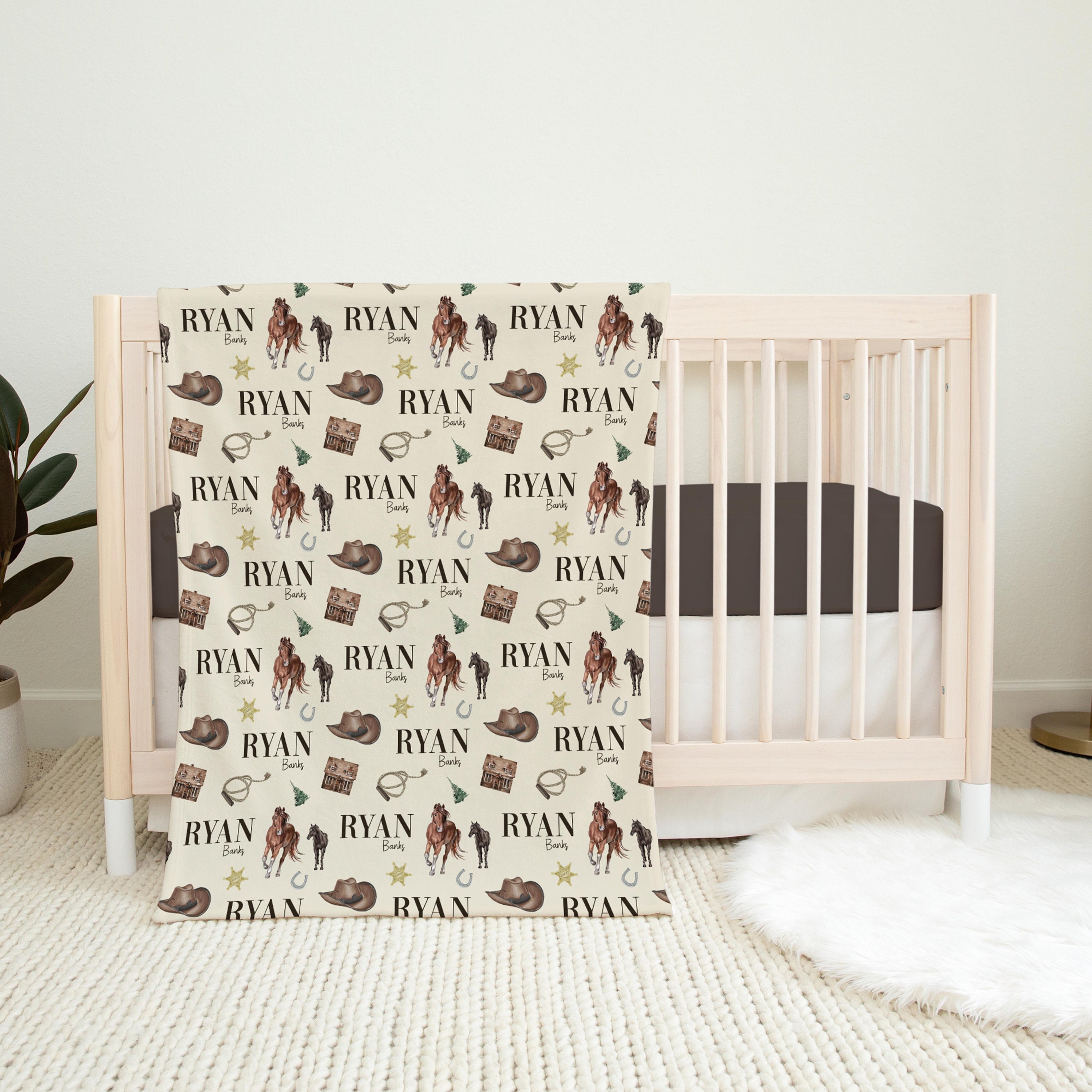 Cowboy Swaddle Set Cowboy Swaddle Baby Blanket Personalized Etsy
