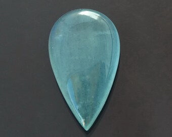Natuurlijke aquamarijn cabochon 15 x 26 mm peervorm melkblauwe losse steen 18,91 ct