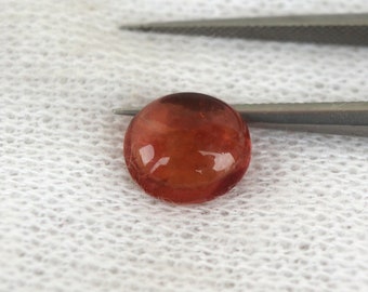 Natural Orange Tourmaline Cabochon Loose Gemstone - 1.65ct, 7x8mm