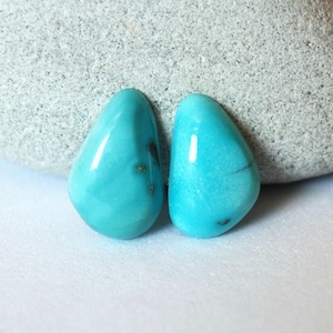 Arizona turkos ädelstenspar, friformslipad cabochon, äkta obehandlade ädelstenar, 6,13 ct