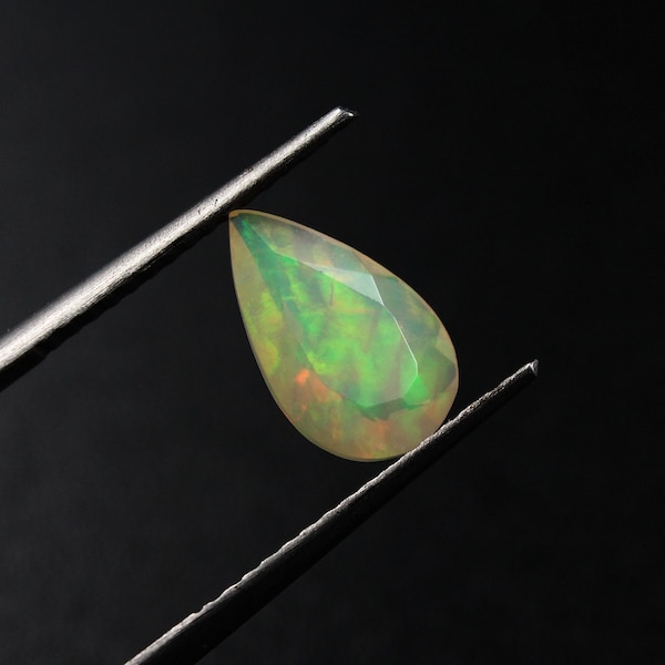 Ethiopian Welo Opal Pear Cut Gemstone, Faceted Teardrop Shape - 10x6mm, 0.83ct
