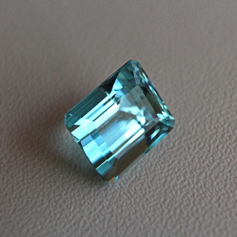Loose aquamarine gemstone 5.65ct Emerald cut natural certified Etsy