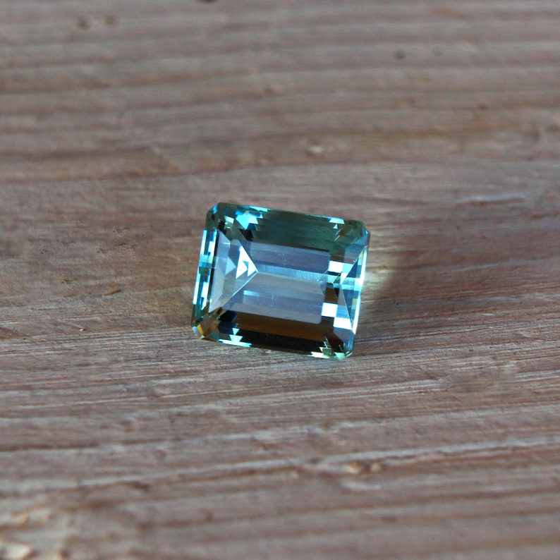 Loose aquamarine gemstone 5.65ct Emerald cut natural certified | Etsy