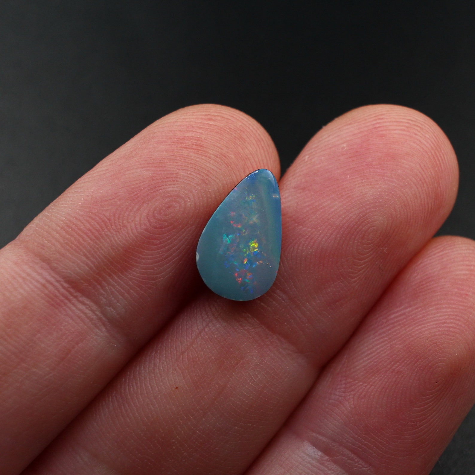 Black opal doublet loose stone teardrop shape 1.91ct Natural | Etsy