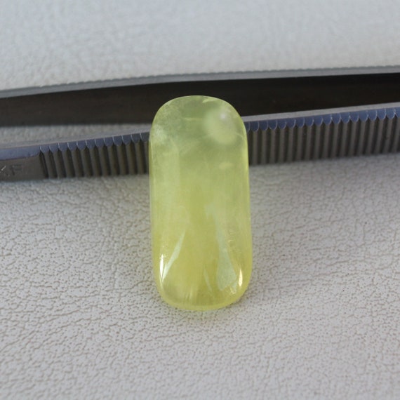 Loose prehnite cabochon gemstone 11x23mm Rectangular cushion shape 13.85ct Natural stone for jewelry