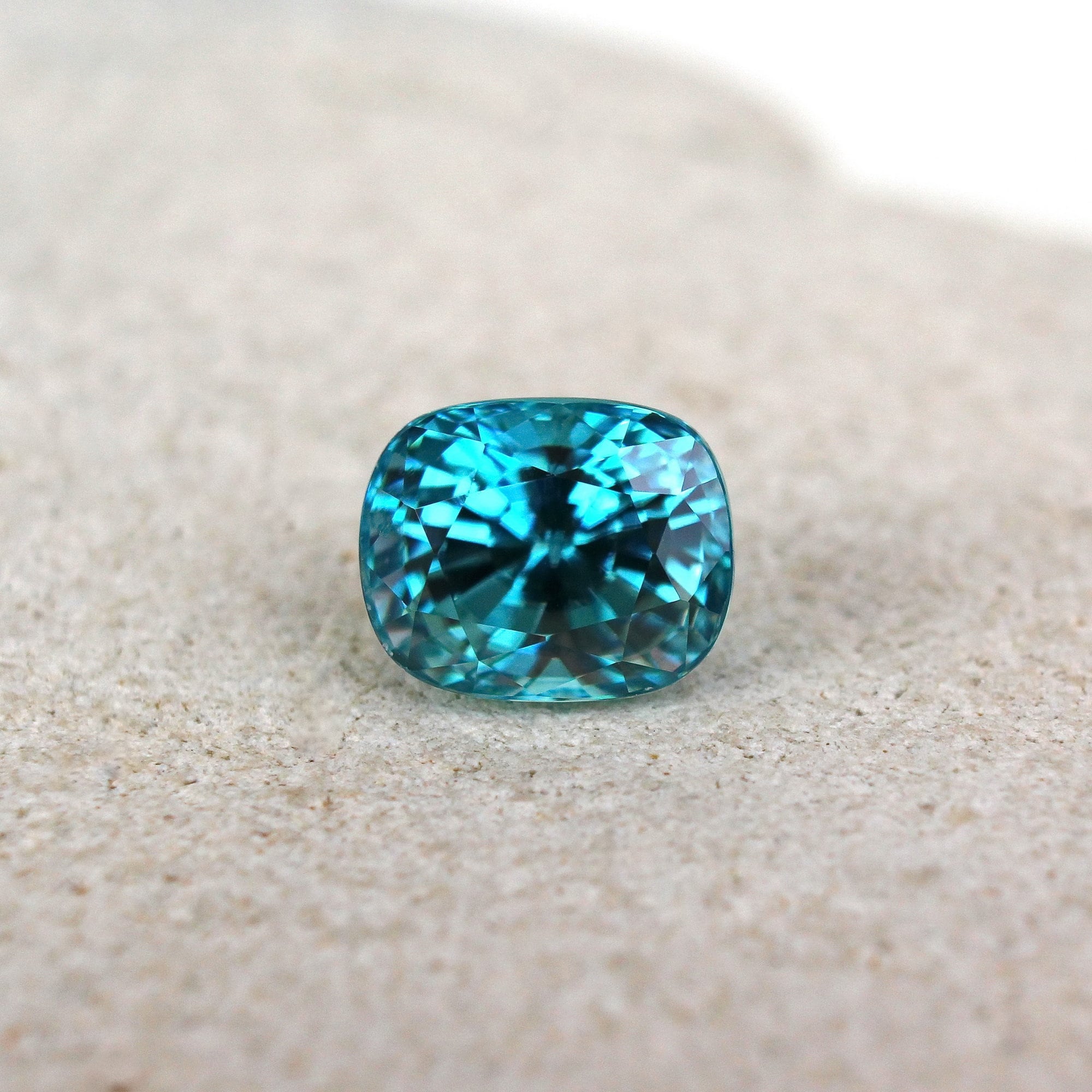 Cambodian Blue Zircon Loose Gemstone 3.39ct Cushion Cut Blue Etsy