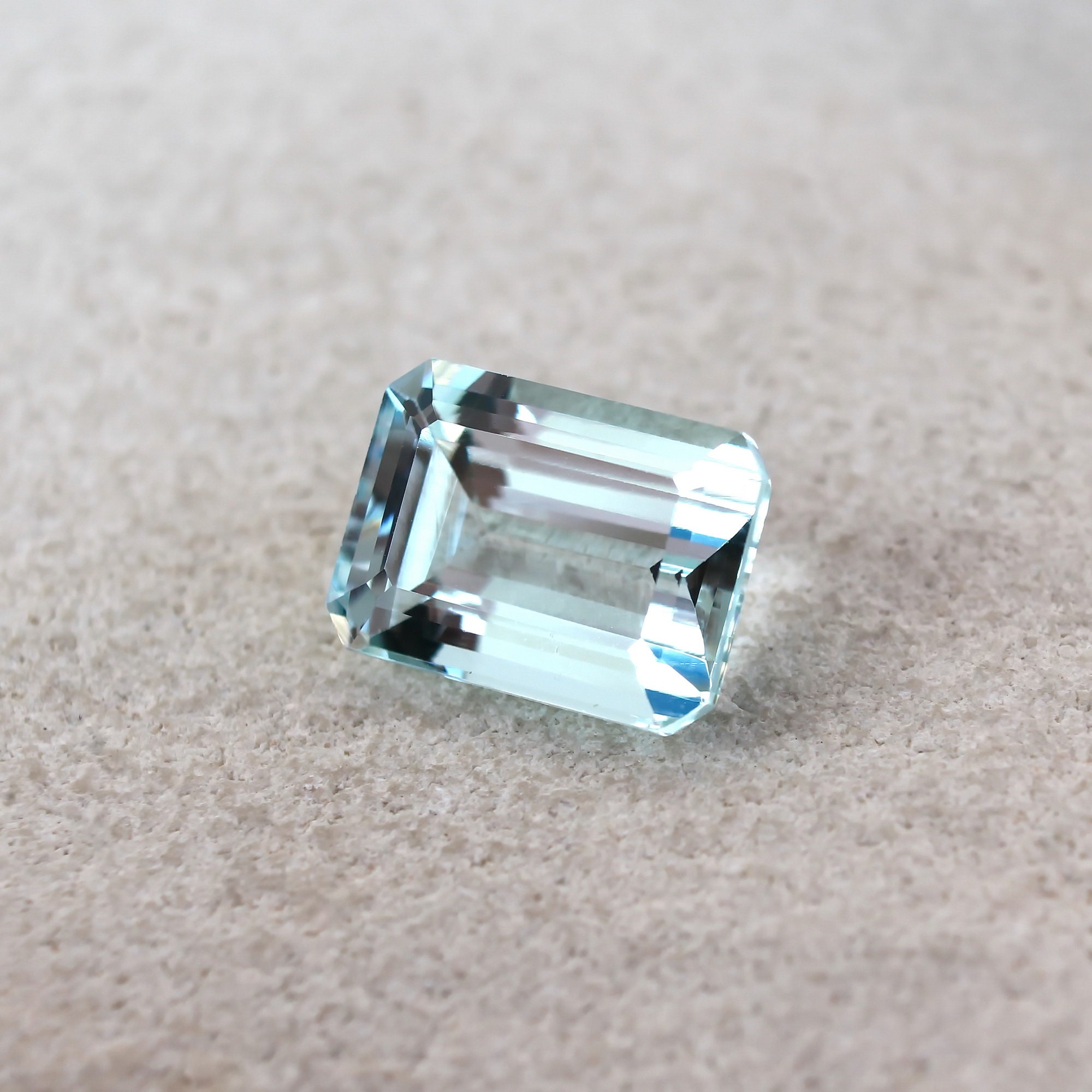 Loose Aquamarine emerald cut gemstone 3.29ct Natural Certified Etsy