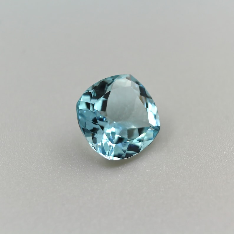Loose Blue Aquamarine Cushion Cut Gemstone 3.32ct Natural - Etsy