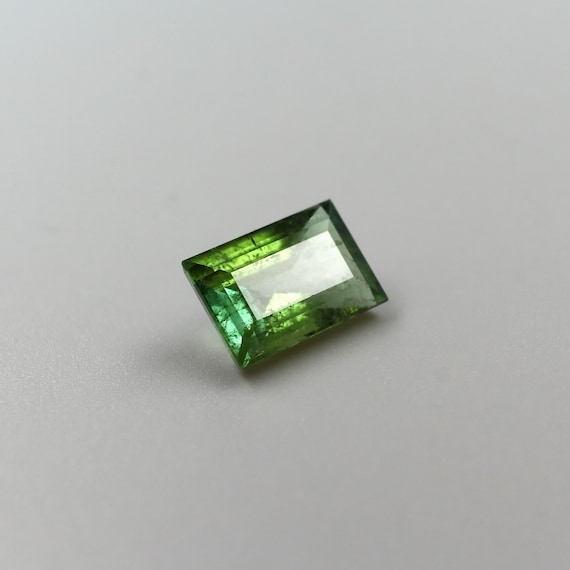 Bluish Green Tourmaline Rectangular Baguette Cut Natural Gemstone - 4.92ct, 8x12mm