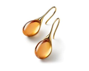 Boucles d'oreilles en forme de goutte d'eau jaune