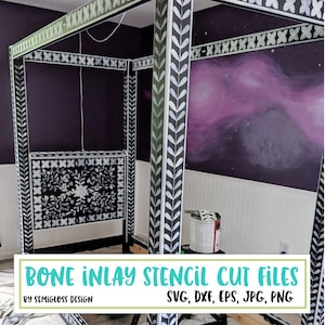 Indian Bone Inlay Home Decor Stencil SVG, CUT FILES, Digital Download image 1