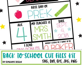 First Day of School Sign SVG Bundle, First Day of School