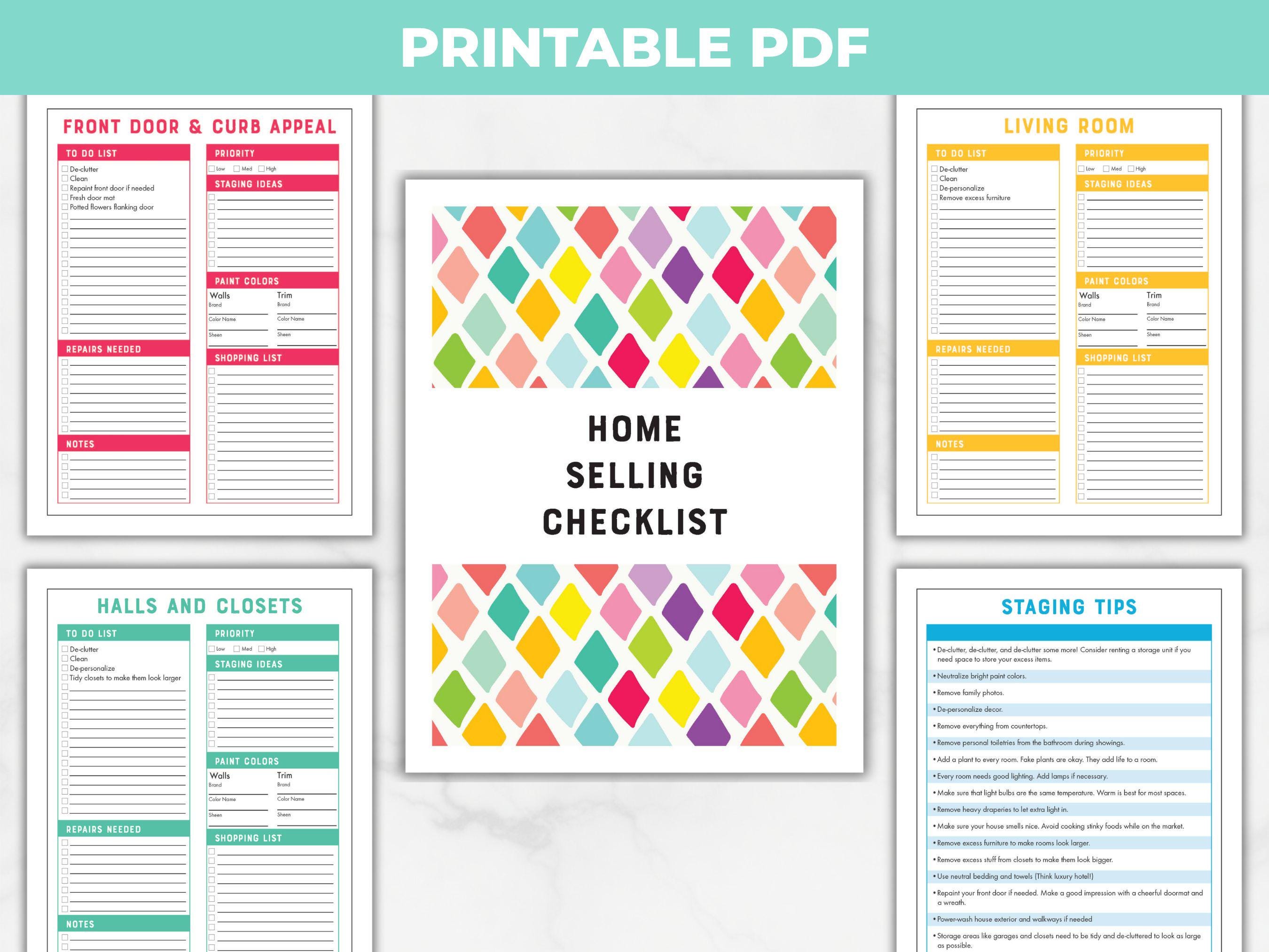 Printable Home Selling Checklist, Prepare Your Home for Selling, Home ...