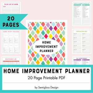 Home Renovation Planner to Print, Checklists for Your Home Project Plans, Printable PDF