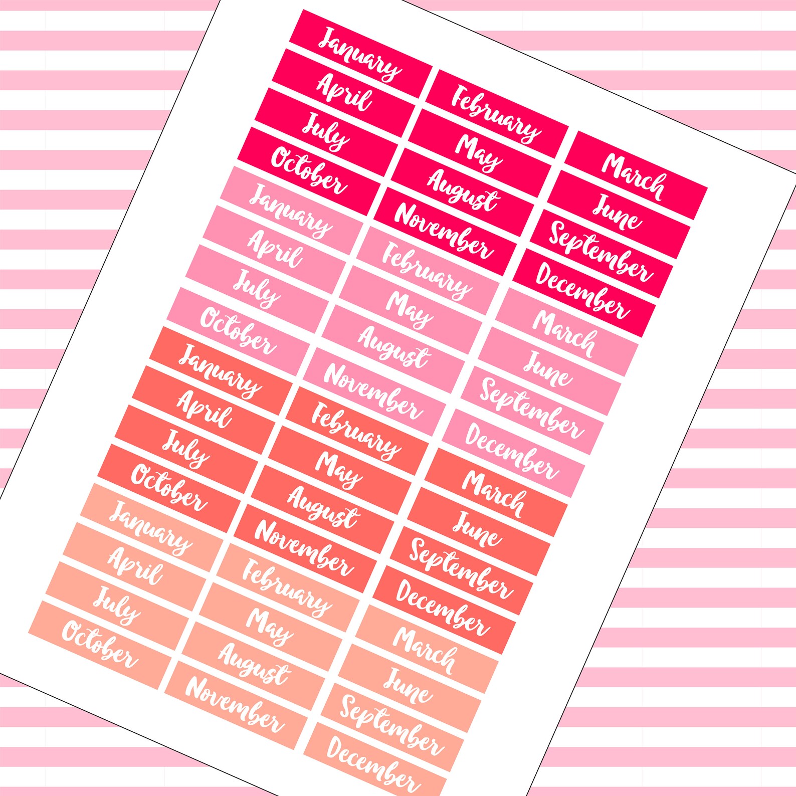 Month Covers Printable Stickers for Planners | Etsy