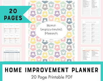 Printable Home Renovation Planner PDF, Checklists for Your Home Project Plans, Pastel