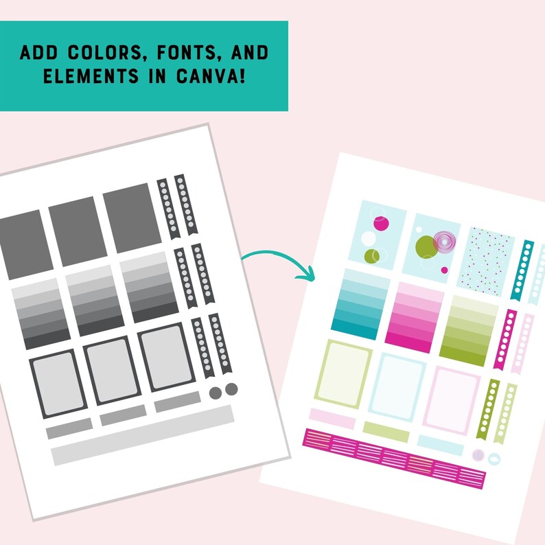 Canva Template for Planner Stickers Commercial Use Fits - Etsy