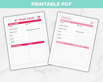 Druckbare Checkliste für die Haussuche, Kauf eines neuen Hauses, Hauskauf Planer, House Shopping Arbeitsblatt druckbare PDF