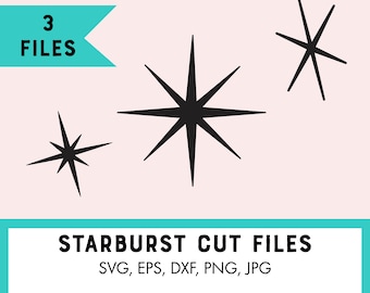Starbust SVG, Mid Century Modern Cut File Set, Atomic Star, 1950's Inspired, Vintage, Retro Crafting