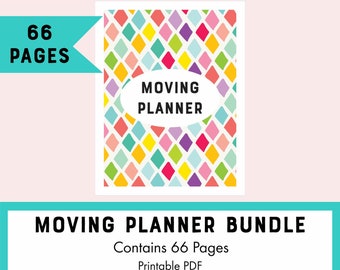 Printable Moving Planner Bundle with Labels and Declutter Checklists - 66 Pages Total!