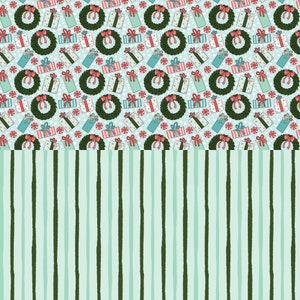 Christmas Wreath Digital Repeat Pattern Set, Holiday Background Printable Paper image 7
