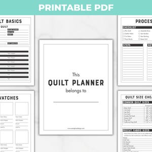 Printable Quilt Planner PDF with Graph Paper and Quilting Cheat Sheets, Sewing Project Planner