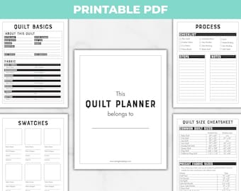 Printable Quilt Planner PDF with Graph Paper and Quilting Cheat Sheets, Sewing Project Planner